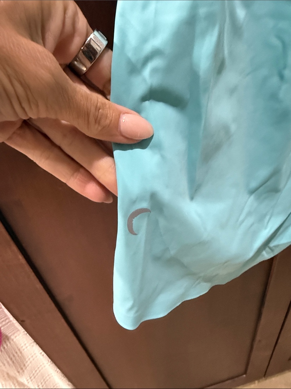 ZYIA Light Aqua Smocked Waist Athletic Shorts - Picture 2 of 7